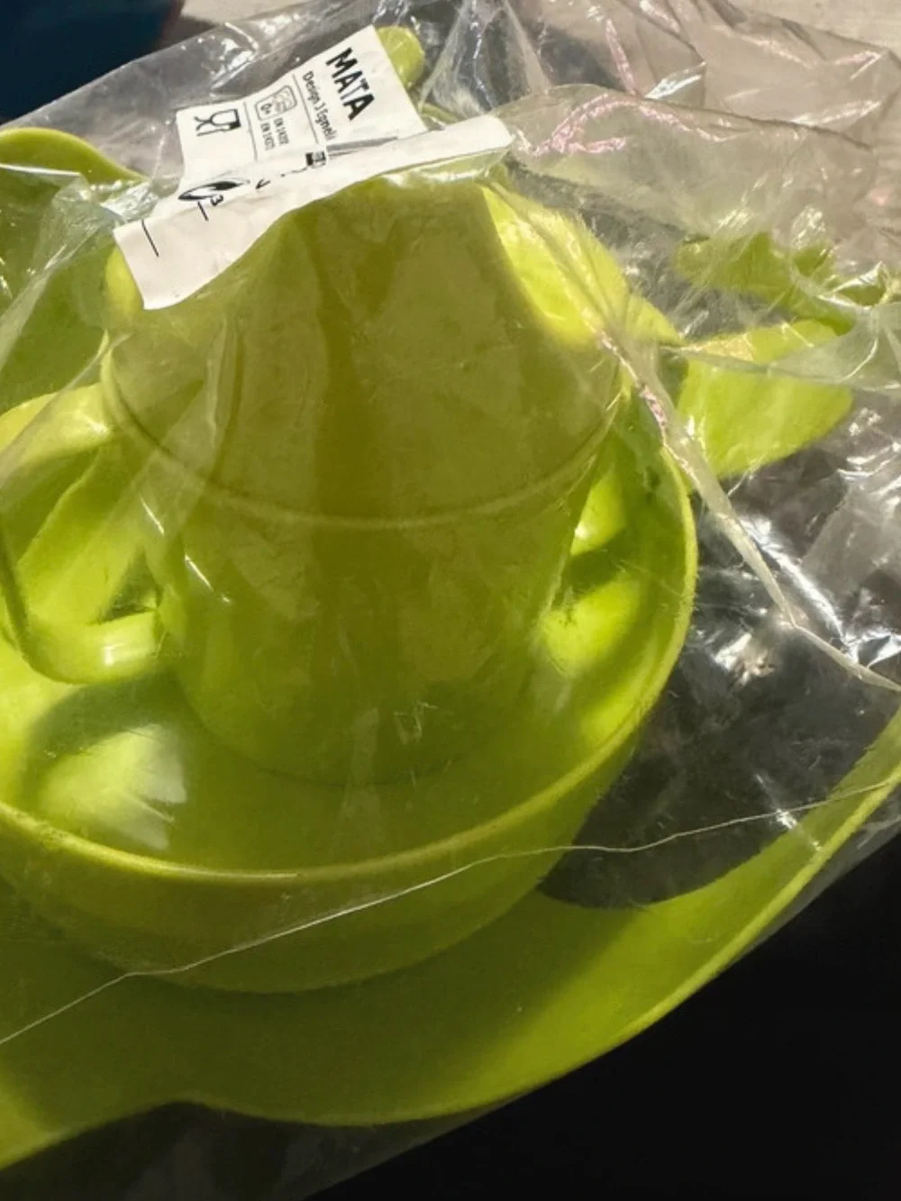 IKEA MALA Lime Green - 3-Piece Set with bib, cup, bowl and utensils